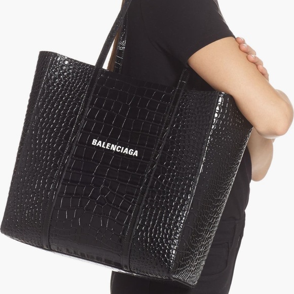 Balenciaga Everyday Croc Embossed Calfskin Tote - Picture 1 of 7